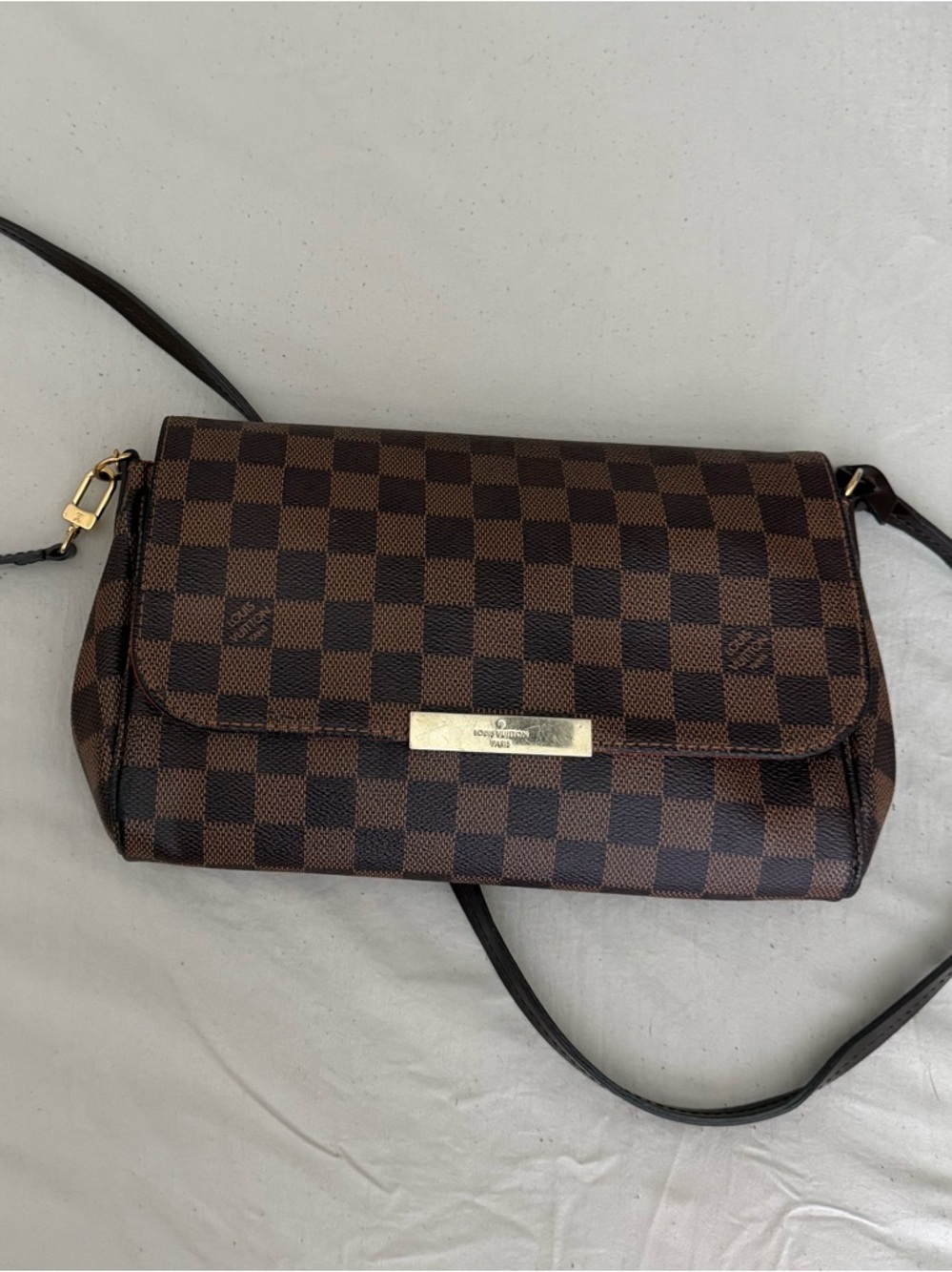 Designer-Style Brown Check Crossbody Bag
